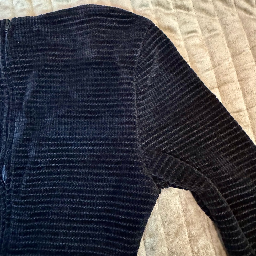 Vintage B Darlin Chic Goth Black Long Sleeve Textured Dress - Picture 10 of 13